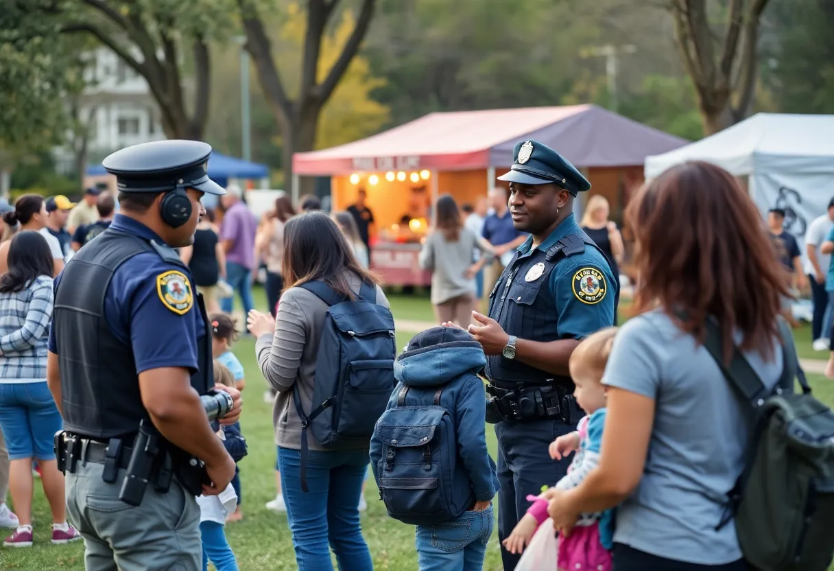 Families enjoying National Night Out event at Virginia Hylton Park in Lexington SC.