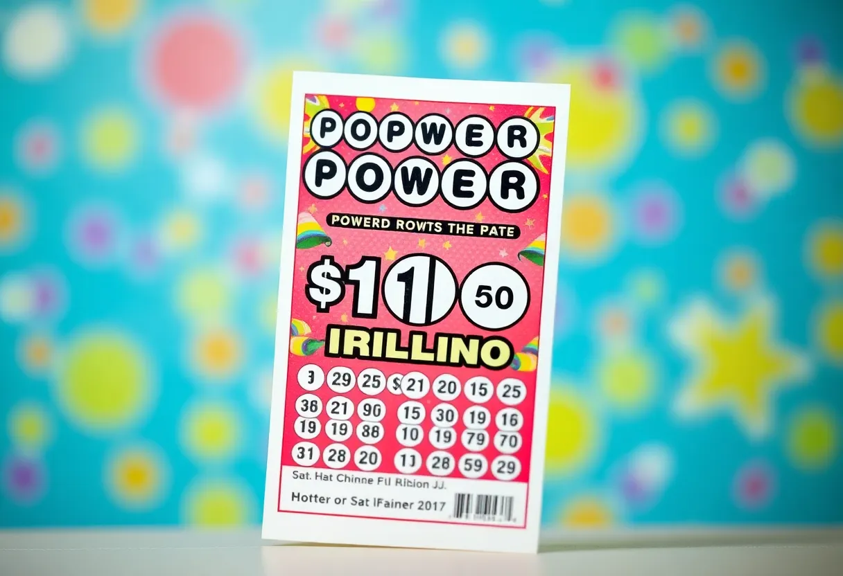 Powerball lottery ticket with a $1 billion jackpot