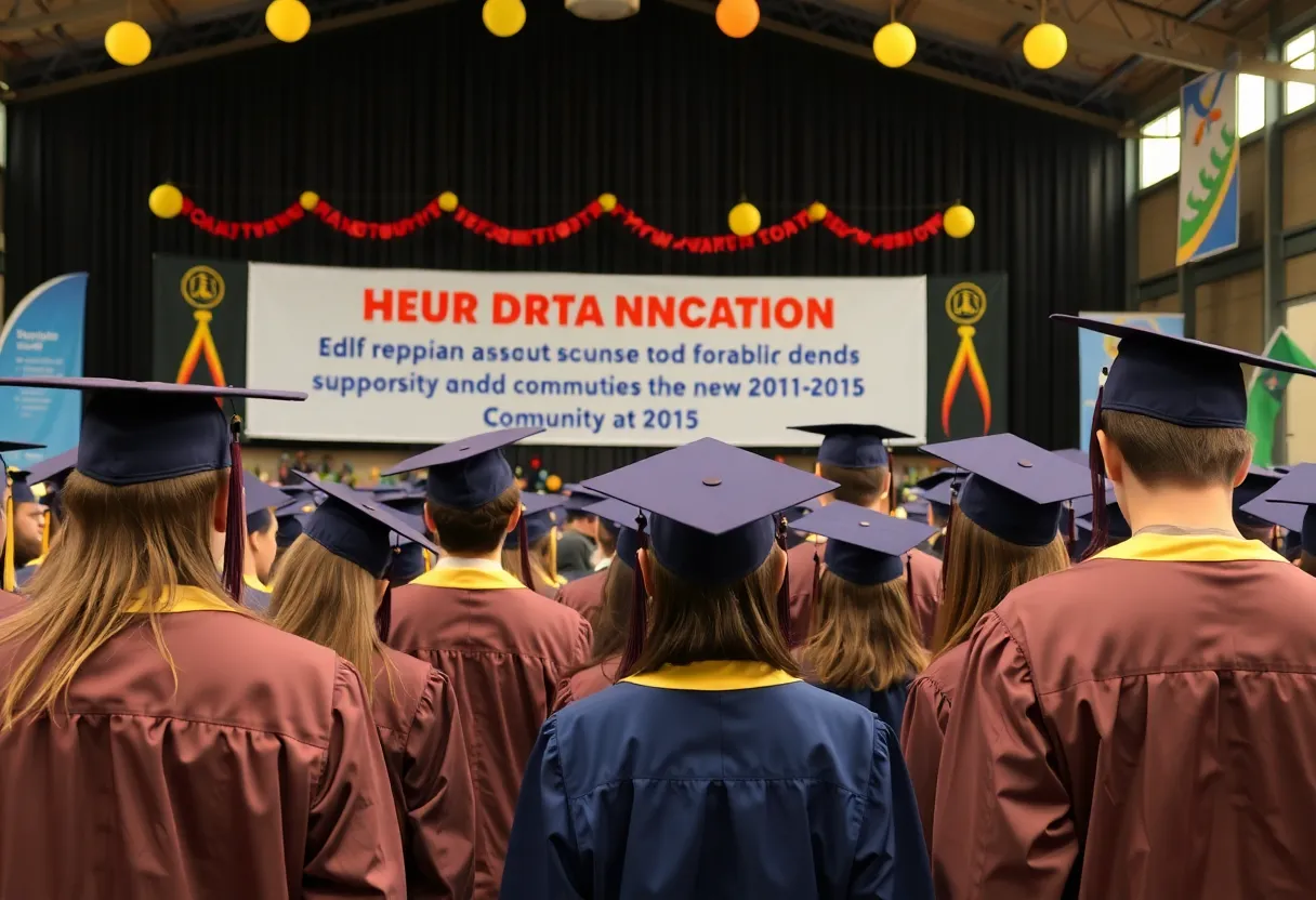 Students celebrating at the South Carolina DJJ graduation ceremony