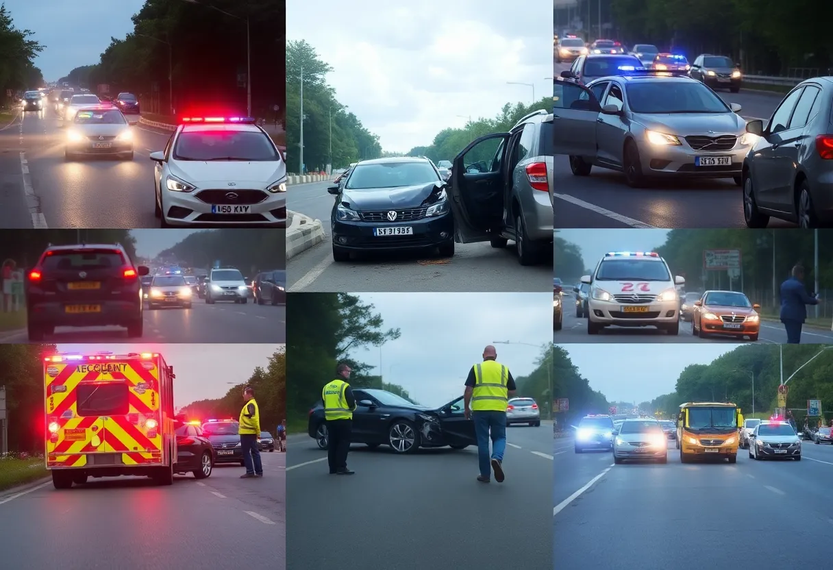 Emergency responders at the scene of a vehicle accident in Lexington County