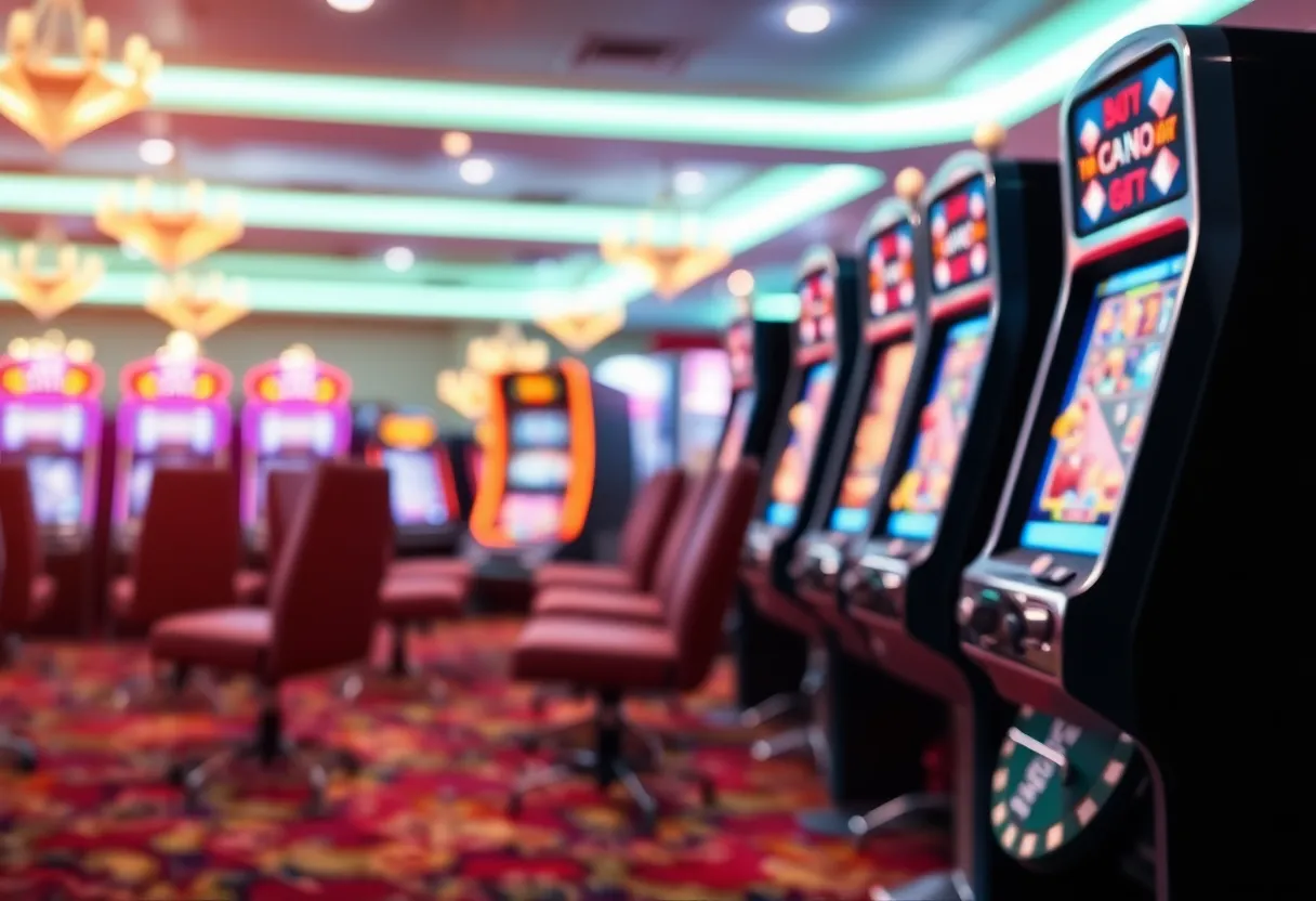 Abstract representation of gaming elements in a casino.