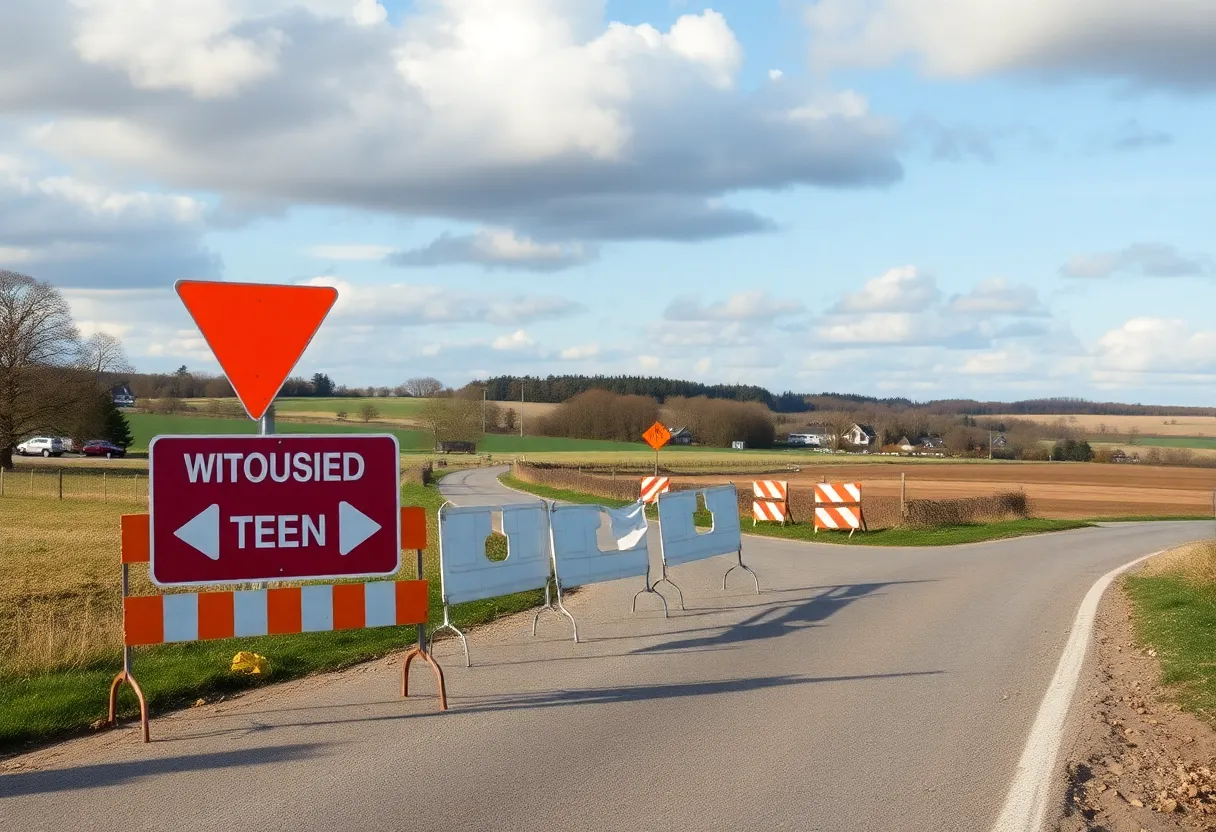 Construction barriers on Beaver Dam Road