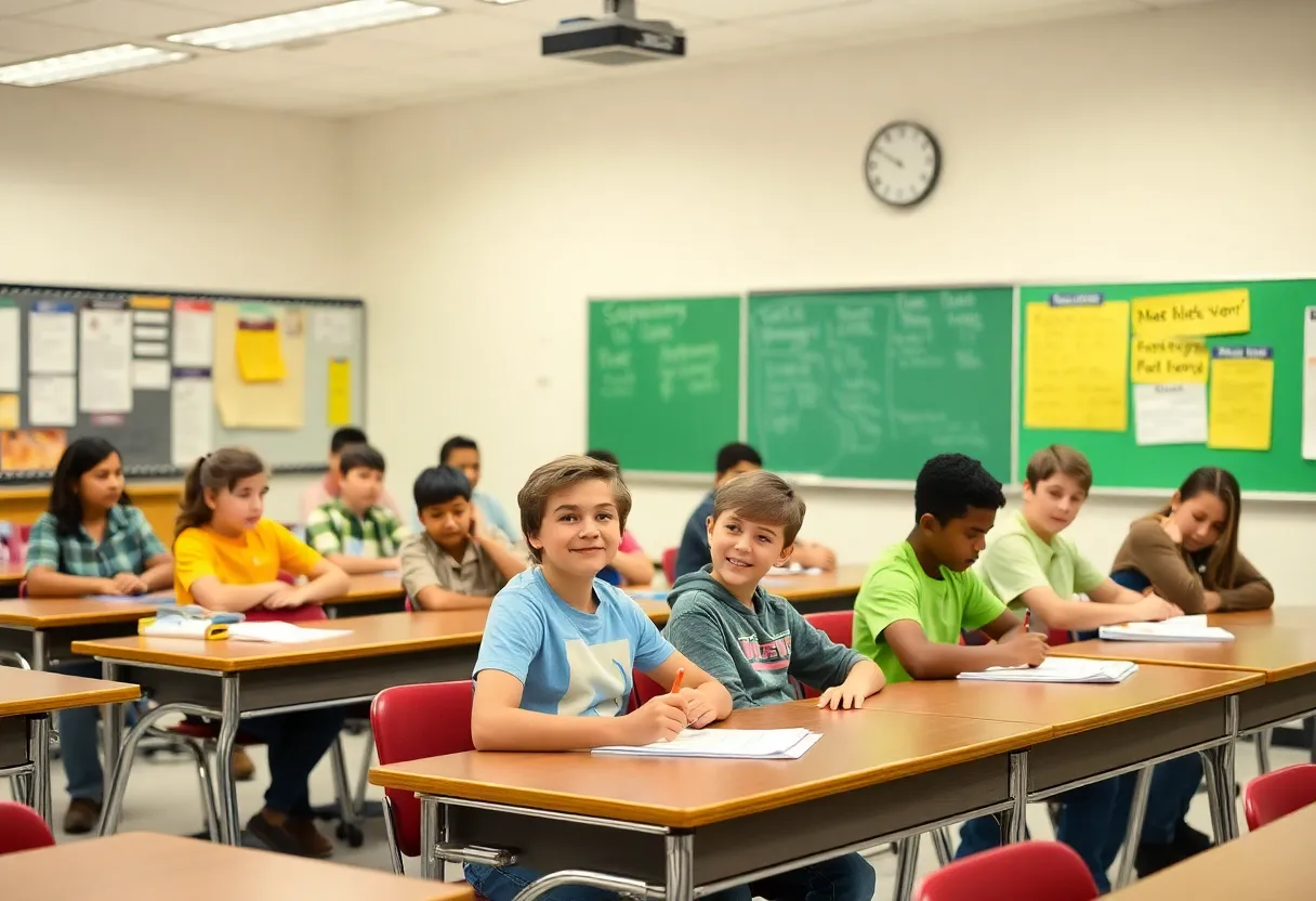 Students learning in a classroom in Lexington, South Carolina