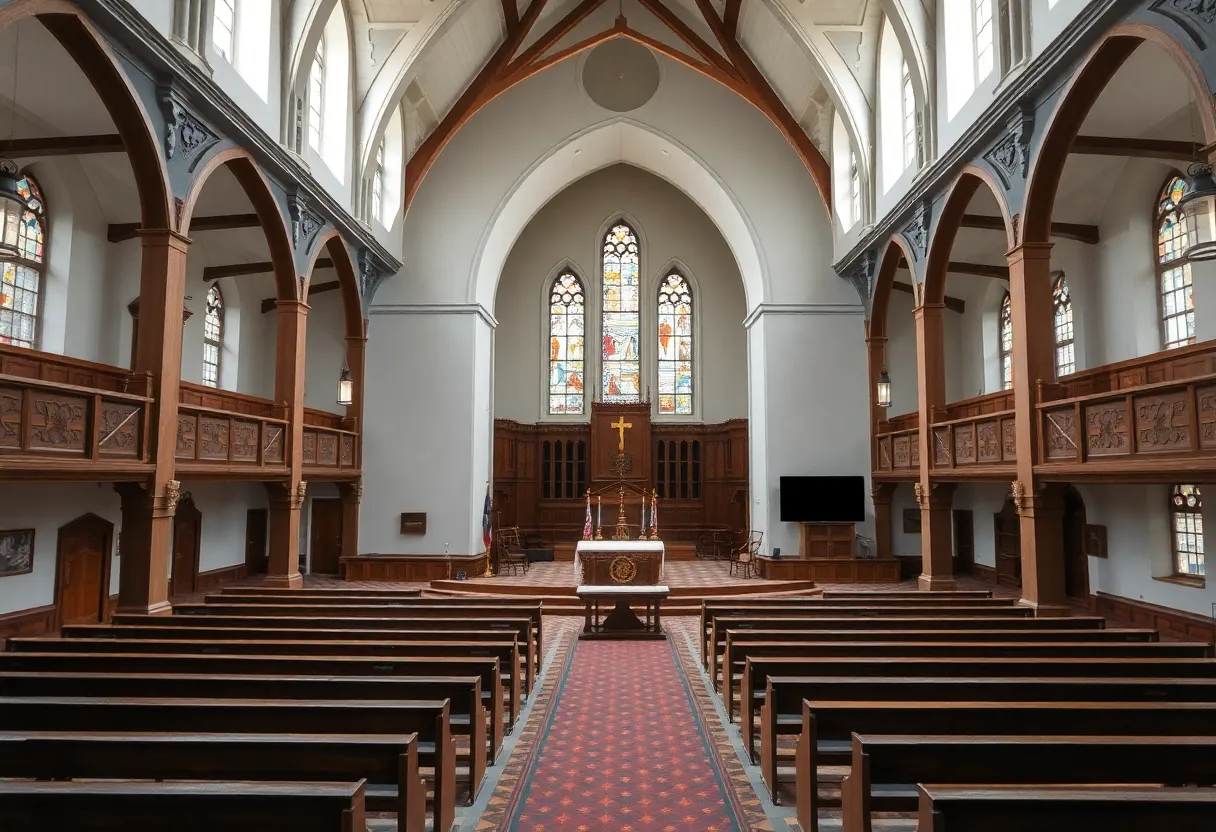 Interior of College Place showcasing modern classrooms and historical architecture
