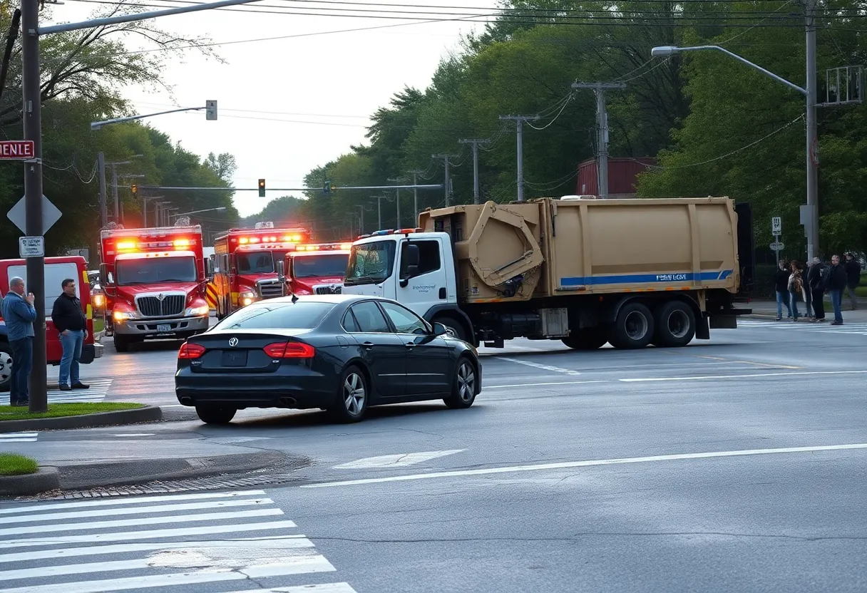Accident scene at Leestown Road and Bradley Lane in Lexington