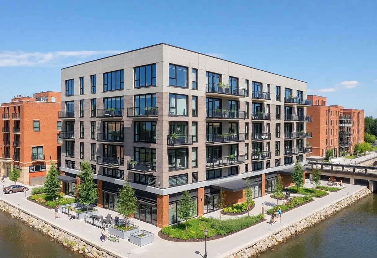 Exterior view of new apartment complex in Columbia