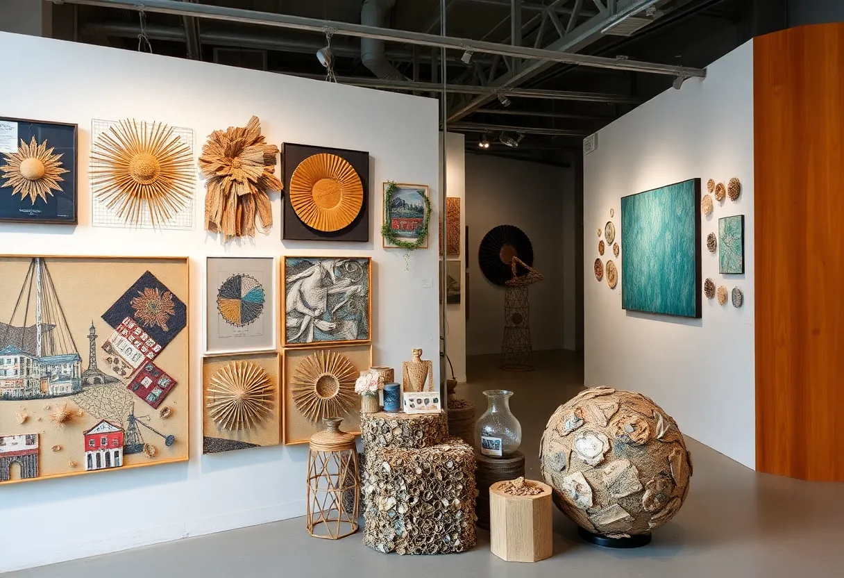 Art installations showcasing sustainability at the exhibition