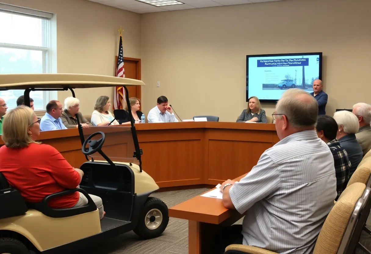 City officials discussing golf cart regulations in Columbia