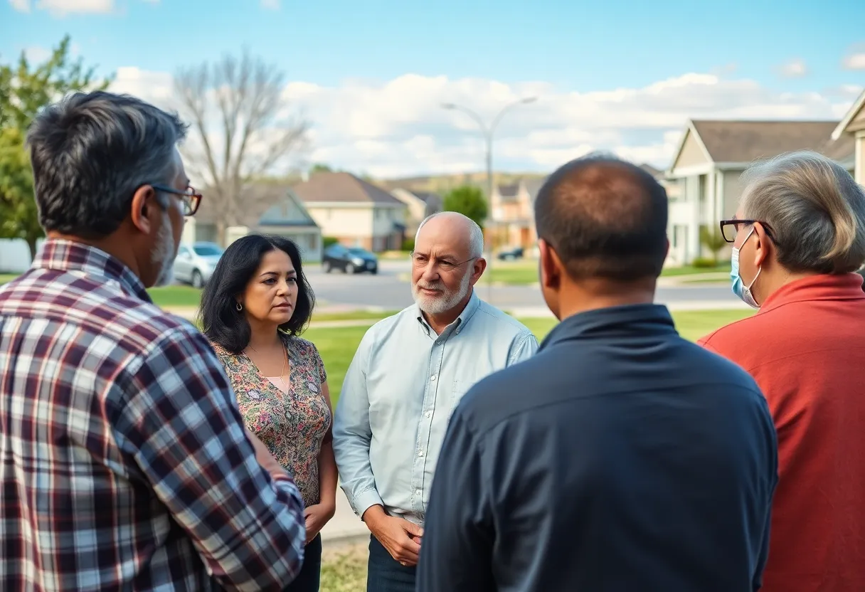 Concerned community members discussing public safety at a meeting.