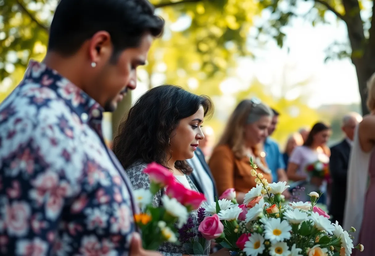 Community gathering in remembrance of a beloved resident.
