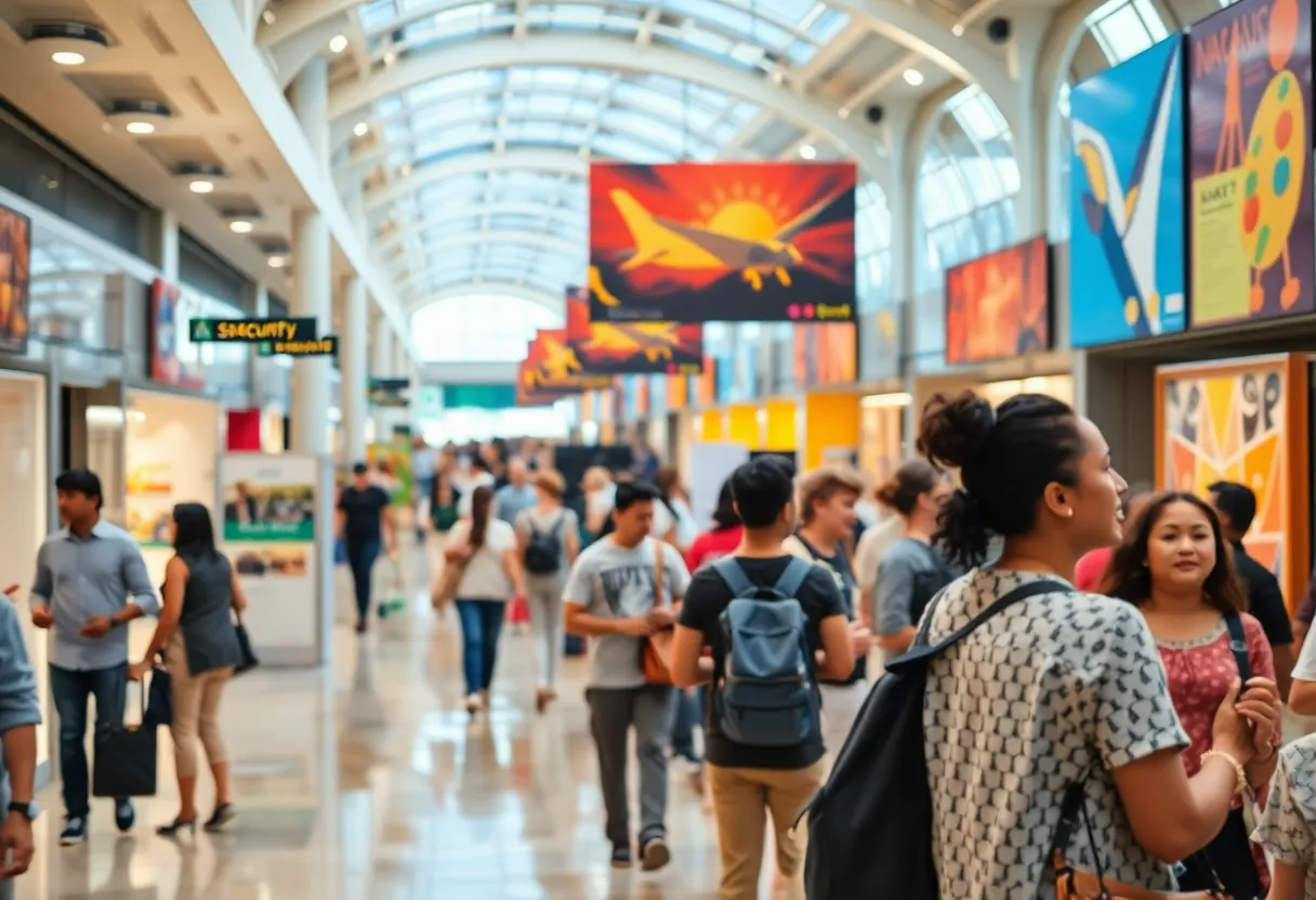 Community members enjoying amenities at Columbia Metropolitan Airport
