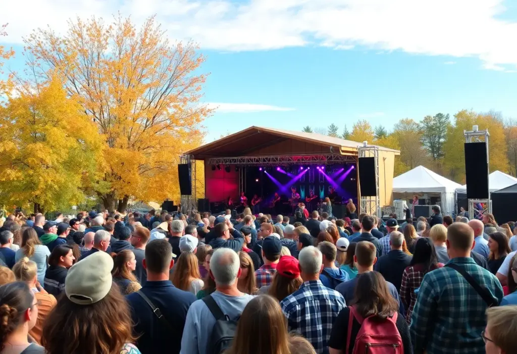 Crowd enjoying a fall concert in Columbia