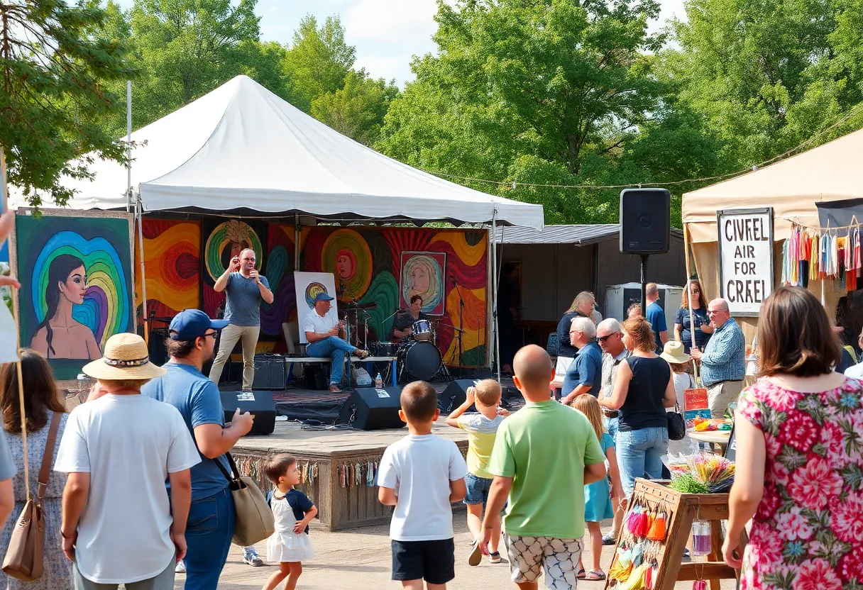 Outdoor concert scene from JerryFest 2025 with families and musicians