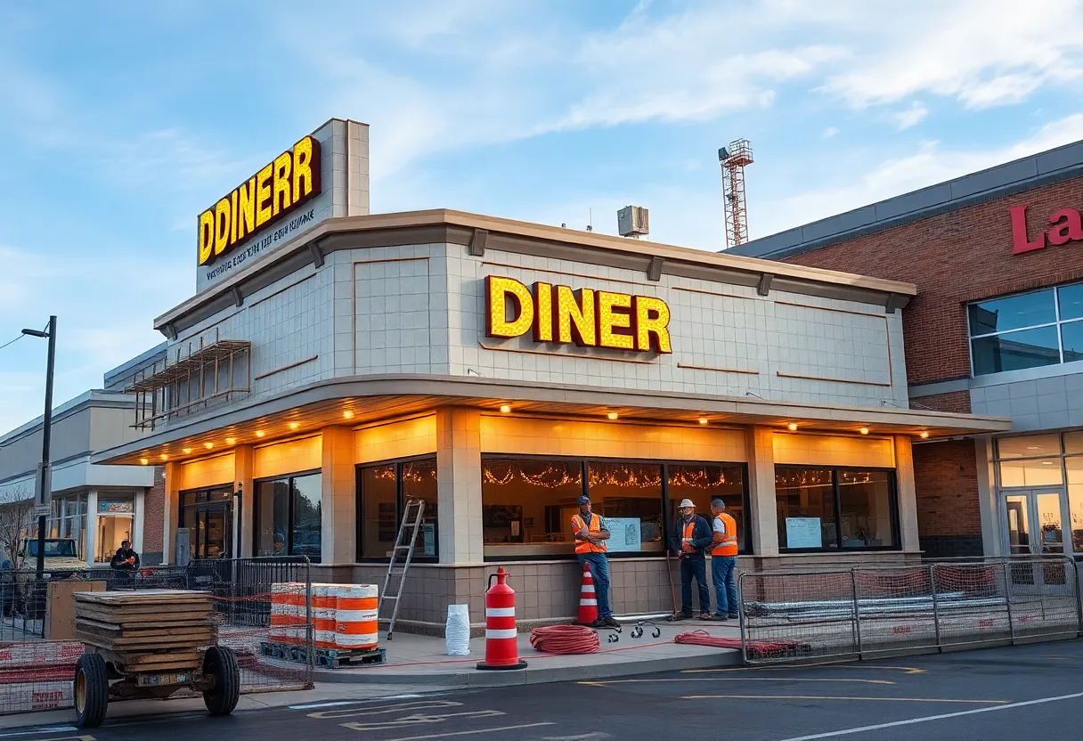 Construction site of Metro Diner in Columbia