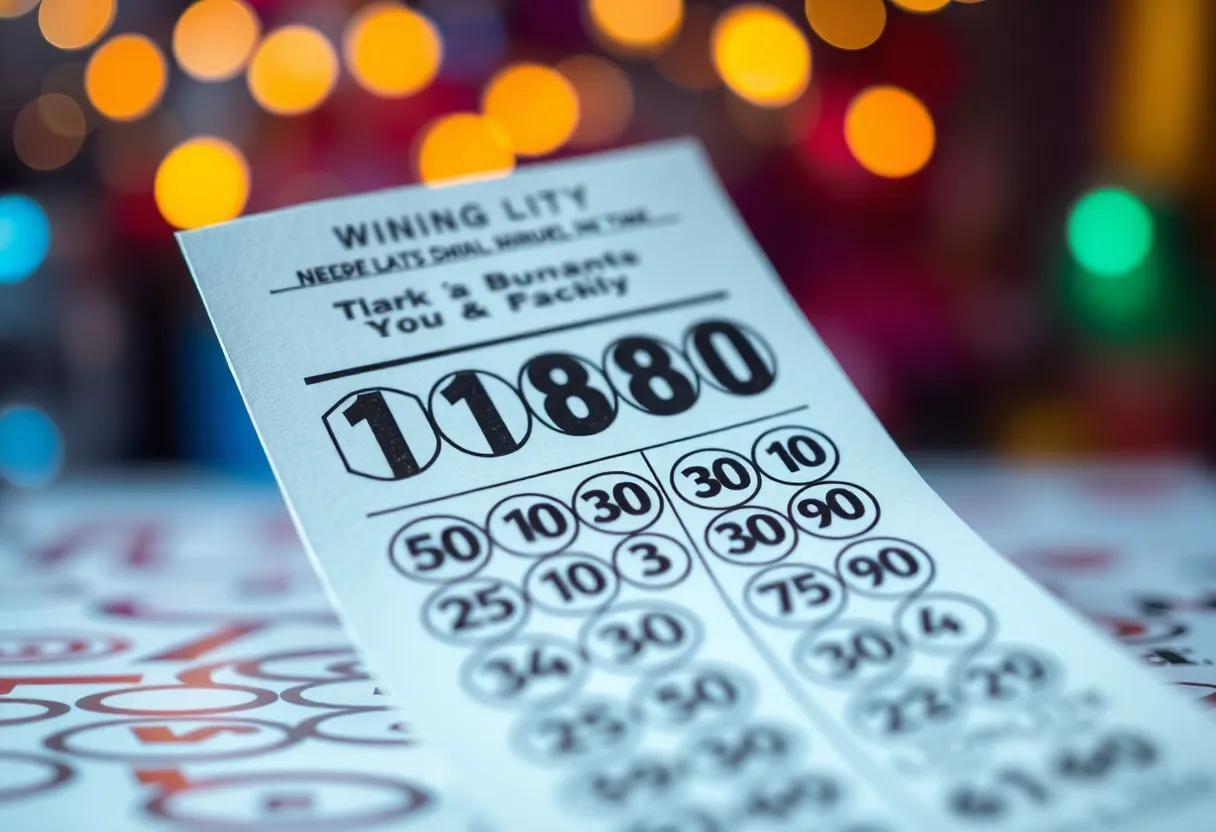 Winning Palmetto Cash 5 lottery ticket on a table