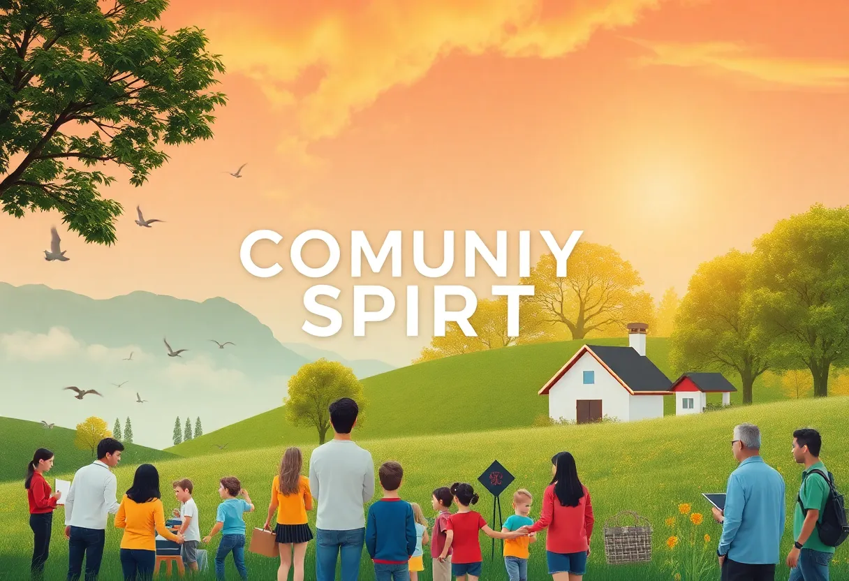 A peaceful landscape illustrating community values and family connections.