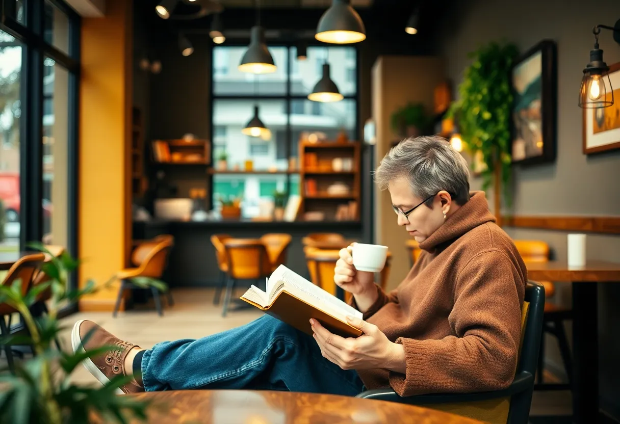 A peaceful coffee shop ambiance ideal for solo diners in Columbia SC.