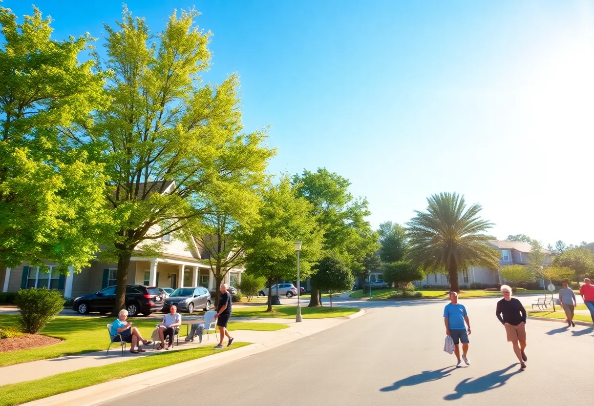 Clear blue skies and sunshine over Lexington, SC on a warm day