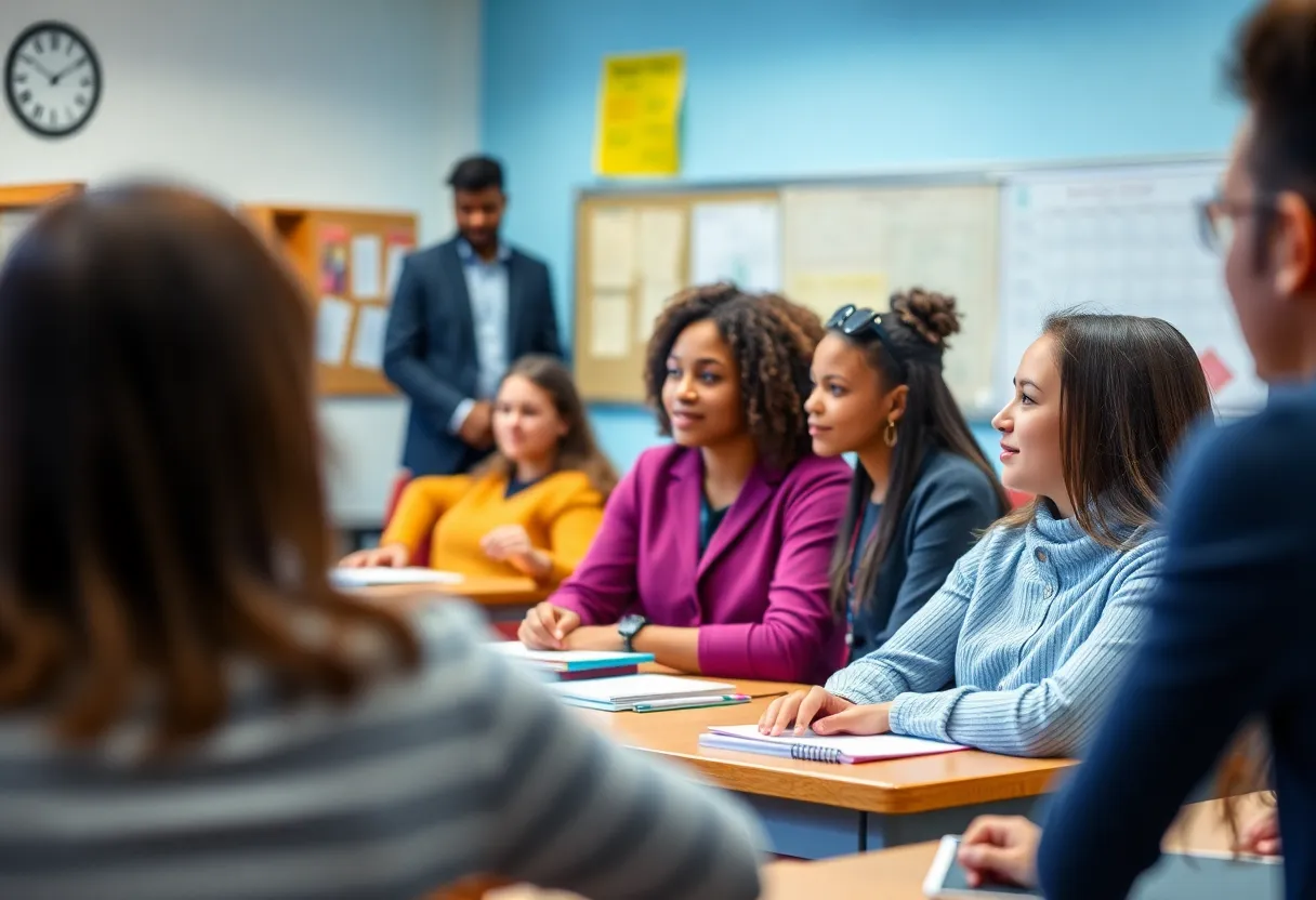 Classroom environment depicting professional educator conduct