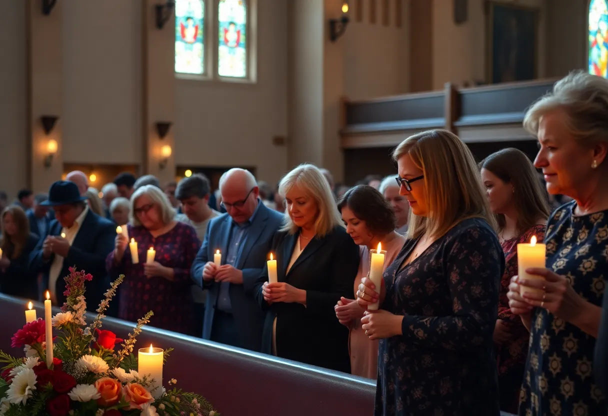 A memorial scene at Westminster Presbyterian Church honoring Jerry R. Rhodes