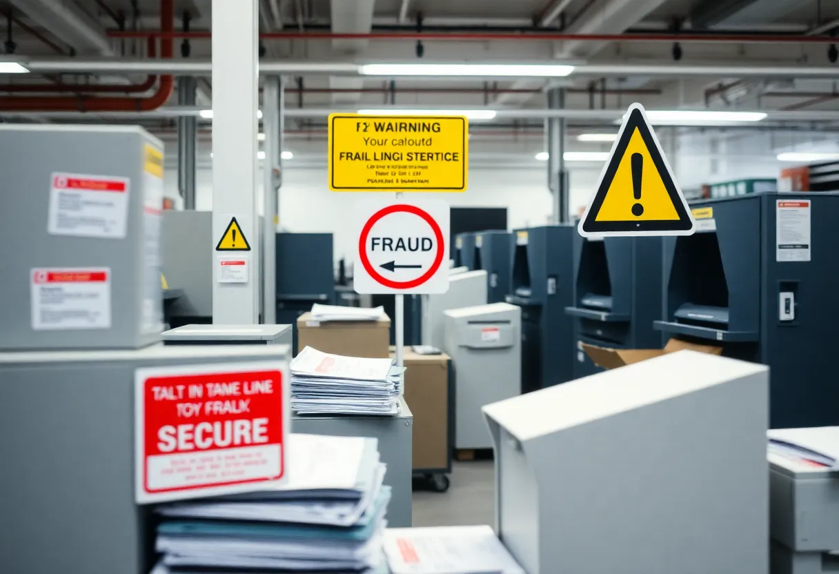 USPS mail processing center illustrating security measures