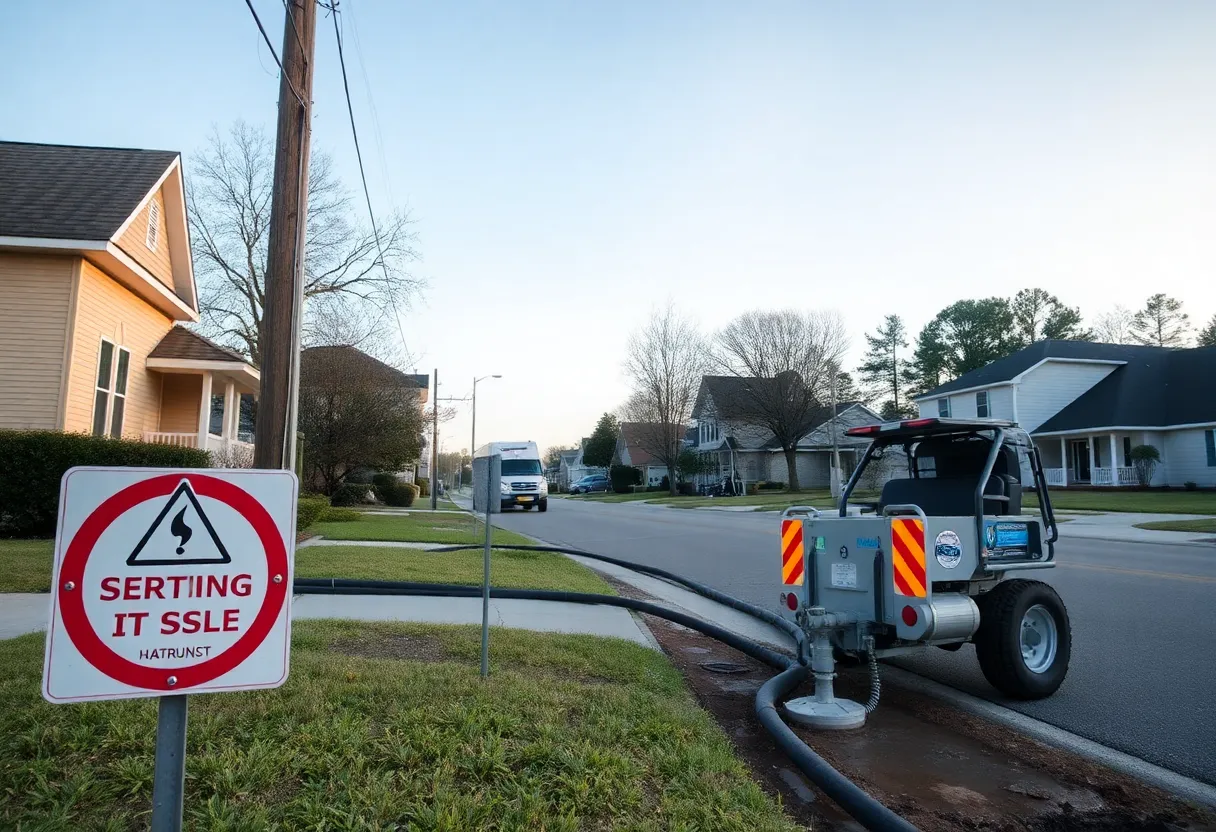 Ongoing water line repairs in the North Trenholm neighborhood of Columbia, SC.