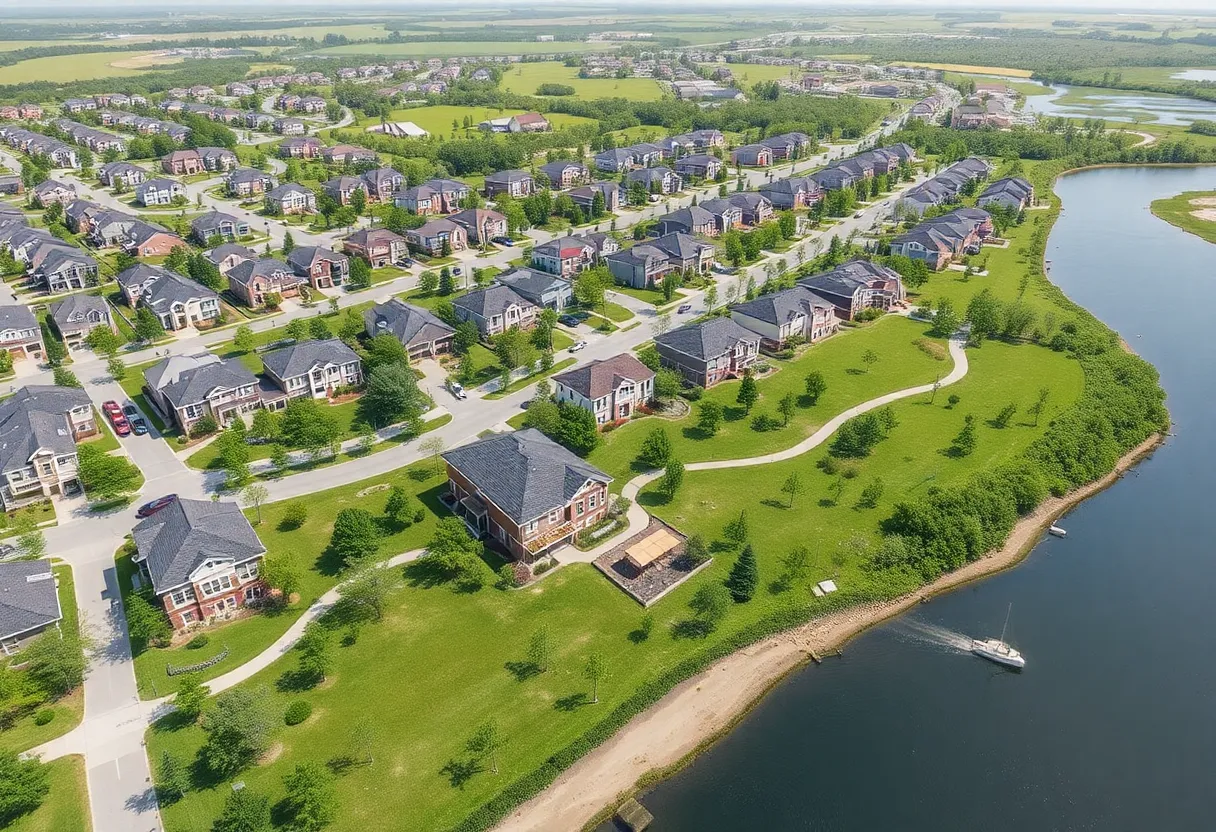 Aerial view of Water Walk Development expansion site in Irmo.