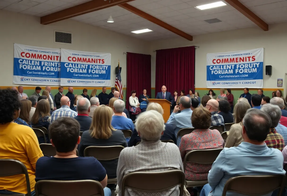 Community members engaging in a candidate forum at Christ Central Community Center