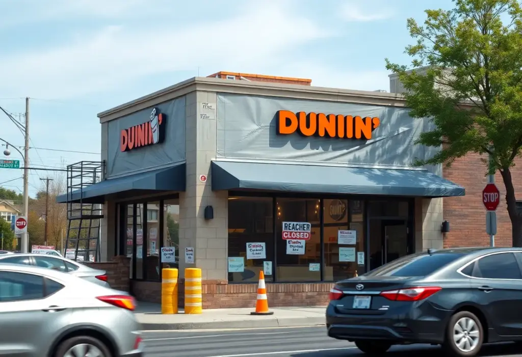 Construction at Dunkin' coffee shop in Lexington