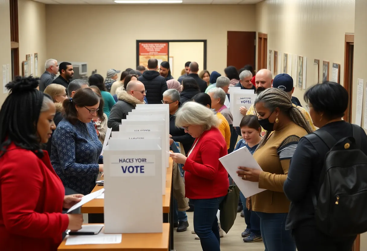 Voters participating in early voting at the Lexington County Voter Registration Office