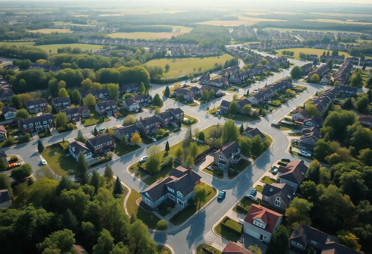 Aerial view of proposed housing development area in Gaston SC