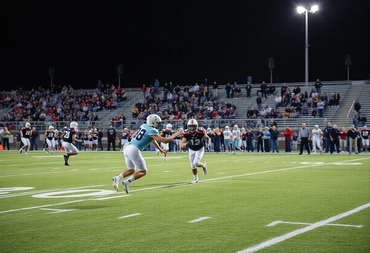 Exciting moment from a high school football game in the Mid-Atlantic region.