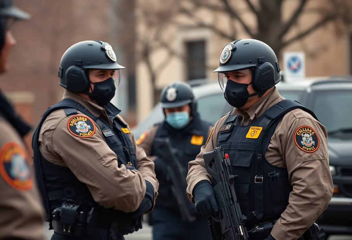 Law enforcement officers conducting child exploitation investigation.