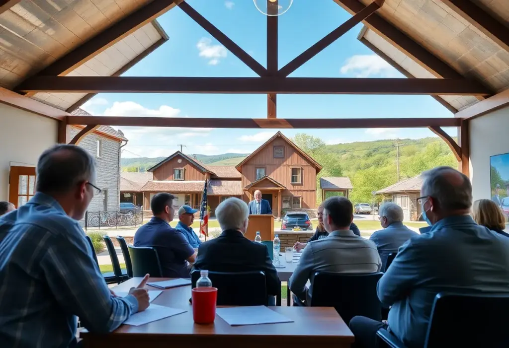 Town council members preparing for an election in Lexington.