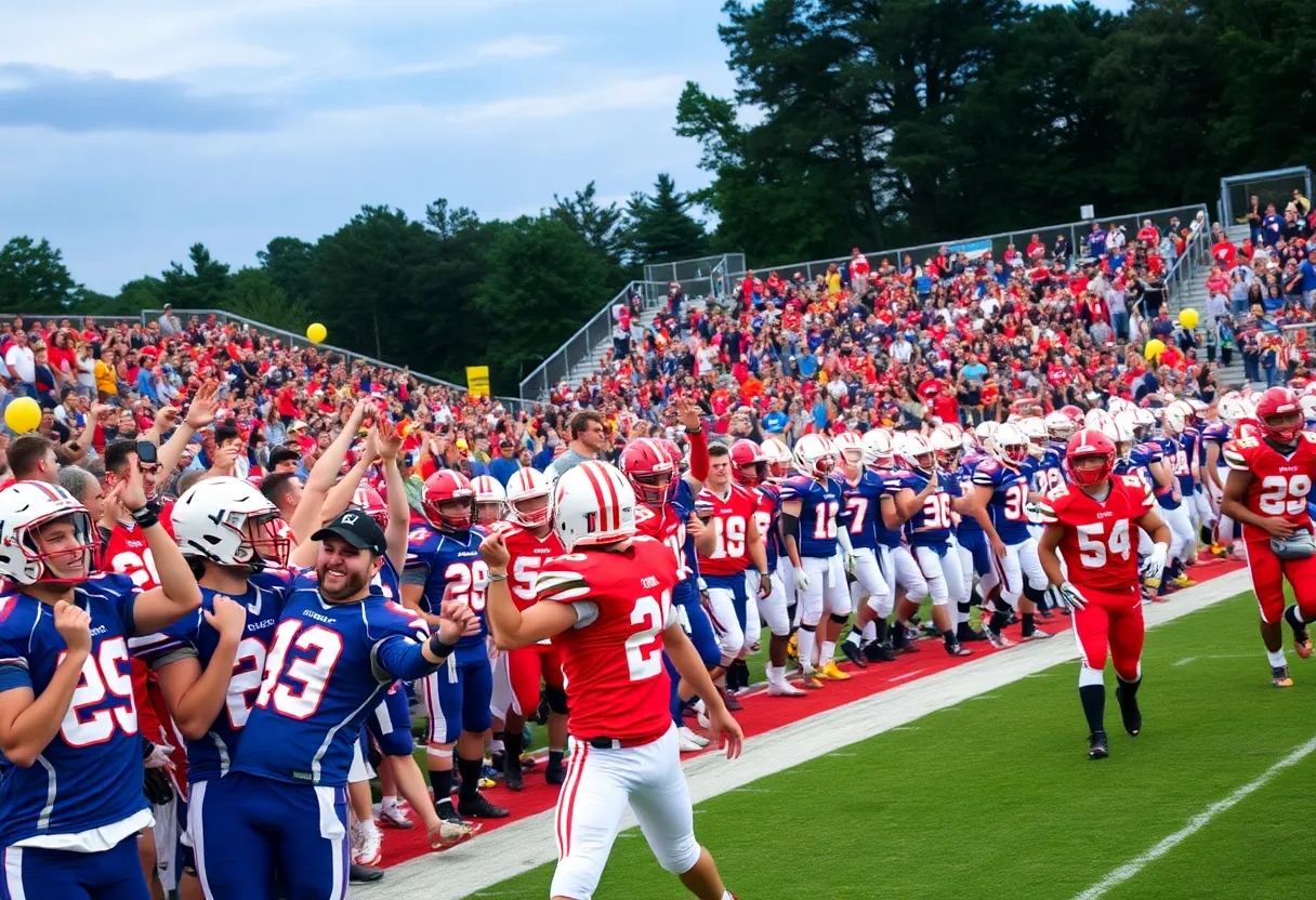 Action shot from a Midlands high school football game during week 9.