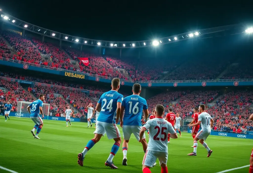 Fans cheering during an intense soccer match between Orange County SC and Indy Eleven.
