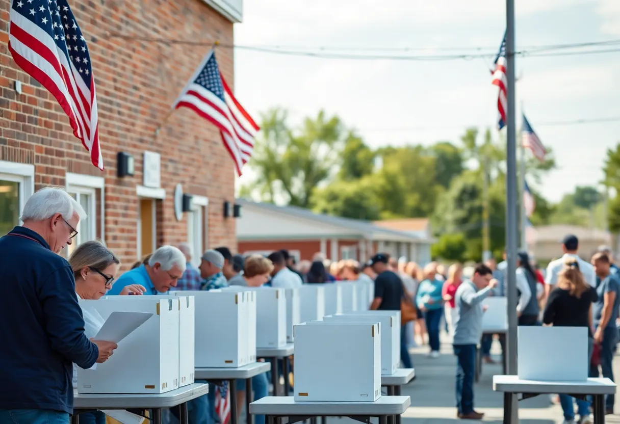 Voters at a polling station in Lexington for House District 88 election