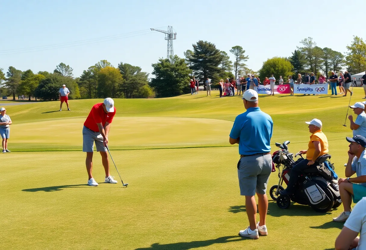 Golfers participating in the Shoot for the Gold tournament supporting Special Olympics