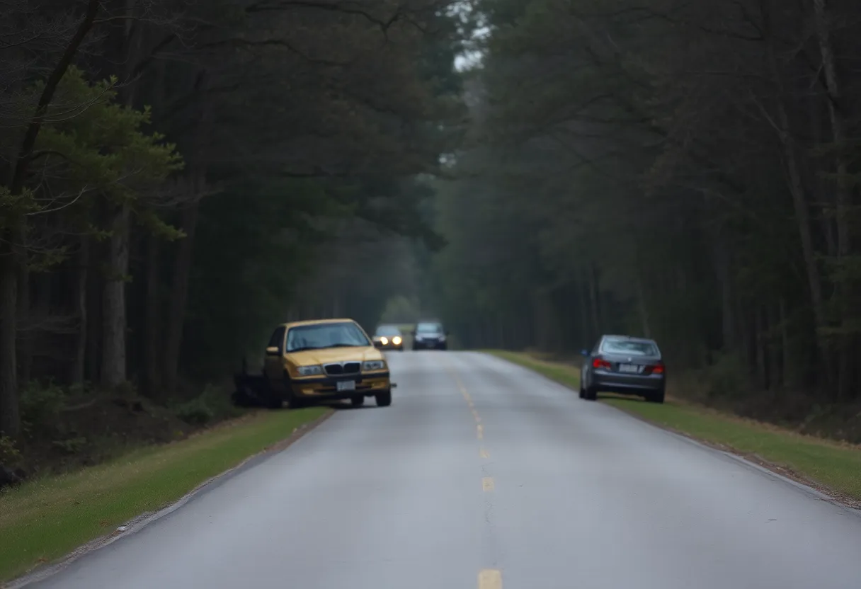 Scene of a quiet road in Lexington County