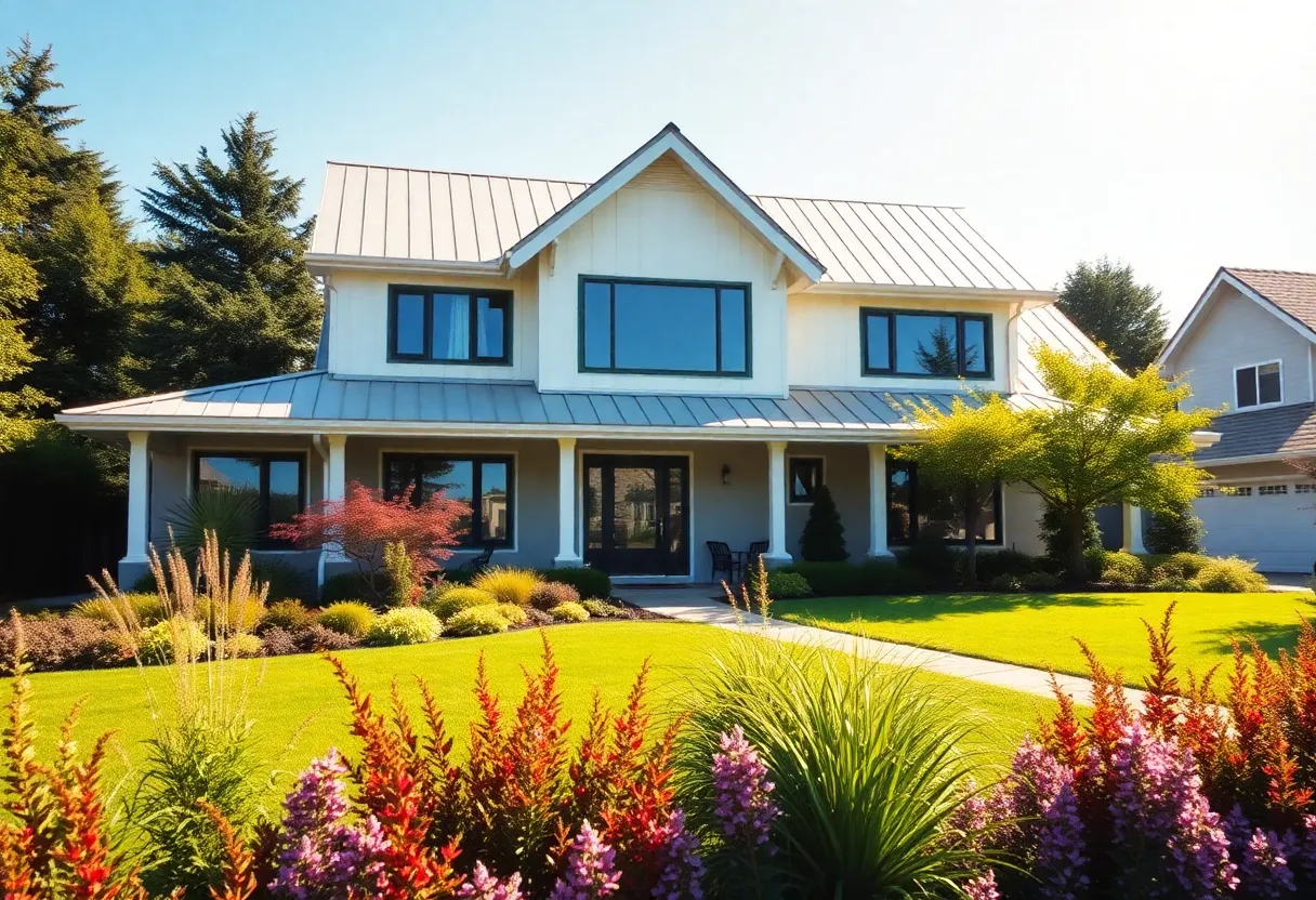 A house showcasing energy-efficient roof color choices.