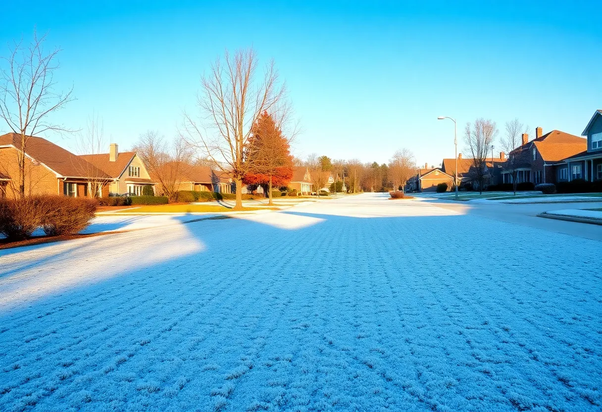 Winter morning in Lexington SC with clear skies
