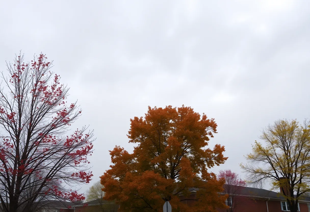 Overcast skies in Lexington, SC on a cool December day