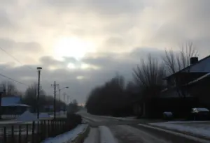 Cloudy morning in Lexington SC with signs of sunshine