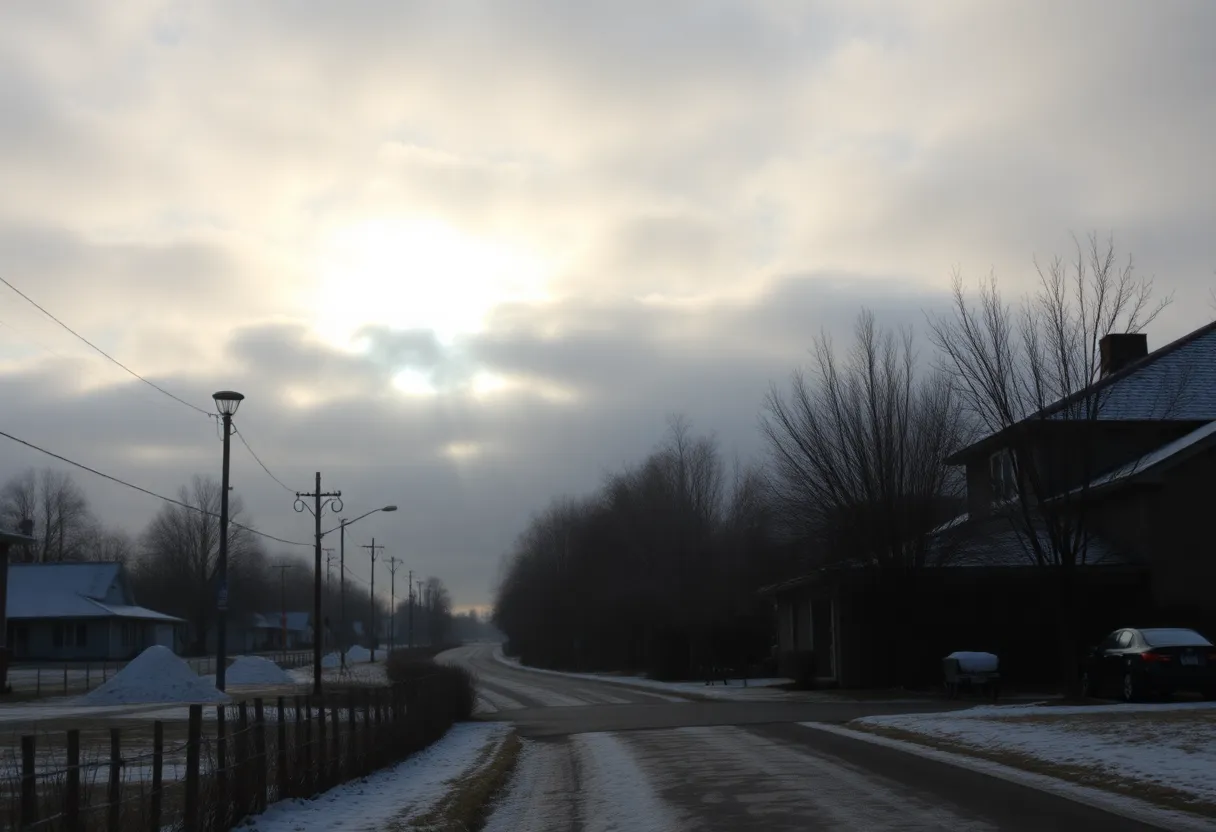 Cloudy morning in Lexington SC with signs of sunshine