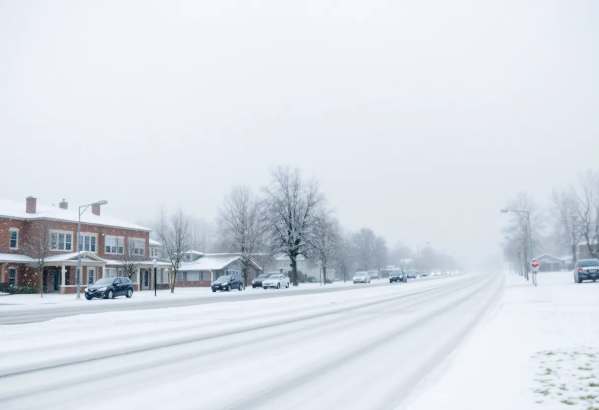 Winter storm affecting Lexington, SC with snow and cold conditions