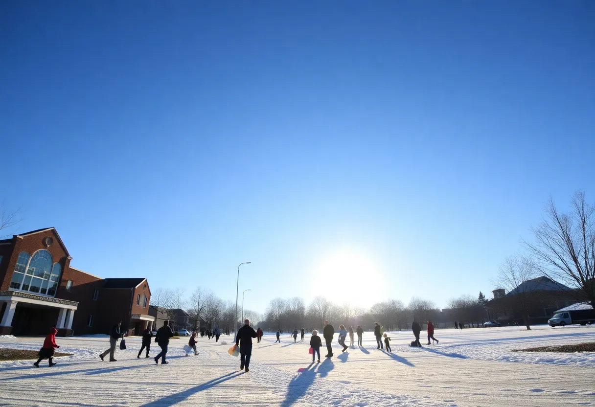 Morning in Lexington SC with clear skies and cold temperatures