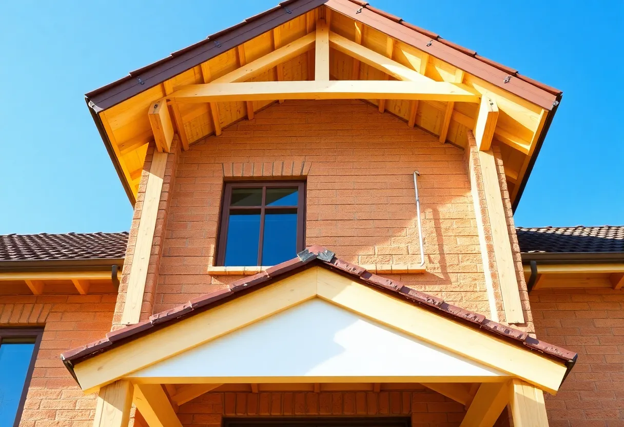 Photo of a house demonstrating roof reinforcement strategies.