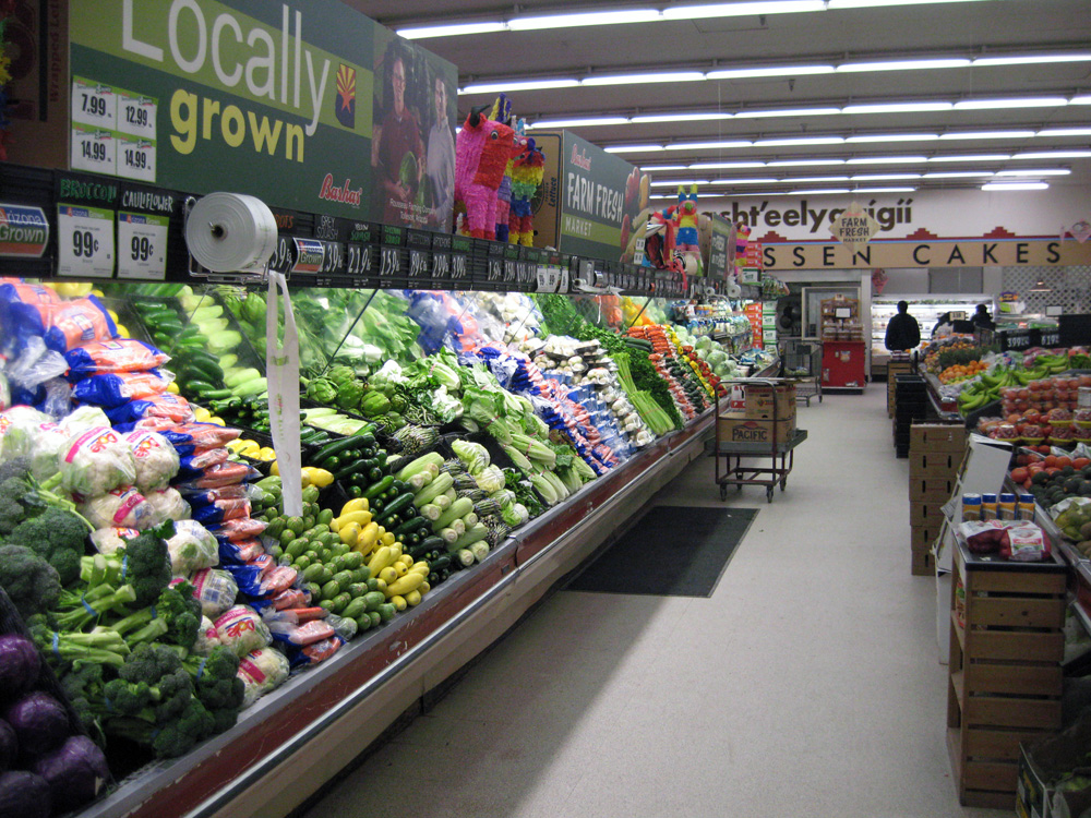 Produce aisle in a grocery store