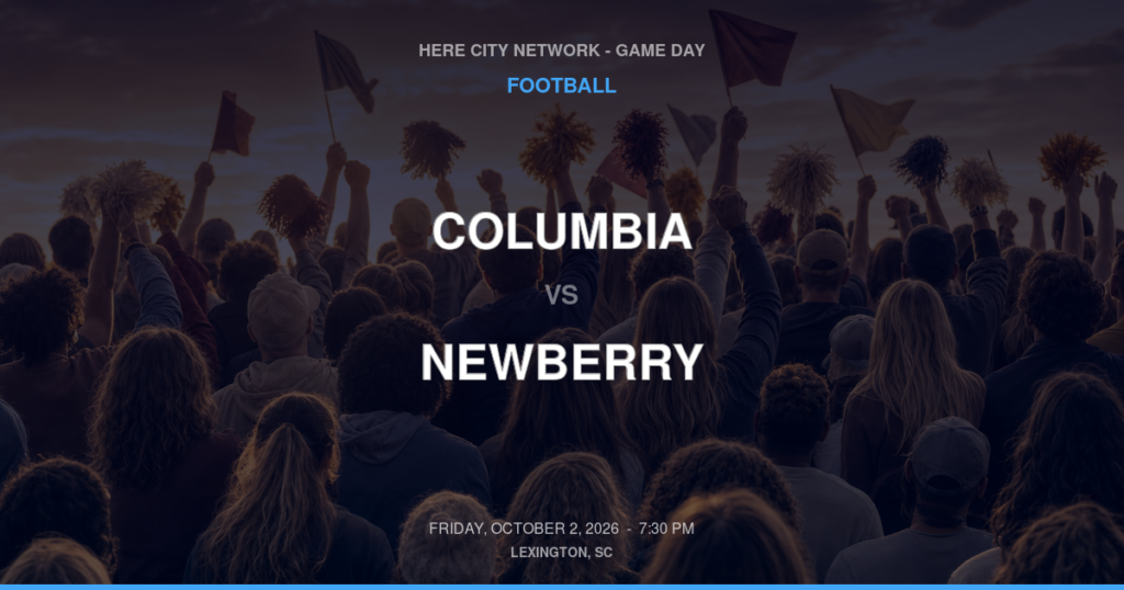 Columbia vs. Newberry — Football Game Day — Newberry, SC — Oct 2, 2026