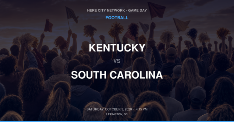 Kentucky vs. South Carolina — Football Game Day — Columbia, SC — Oct 3, 2026